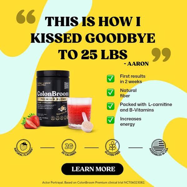 A 1:1 testimonial ad featuring a customer result, product image, and clear bulleted benefits to drive clicks for a dietary supplement.